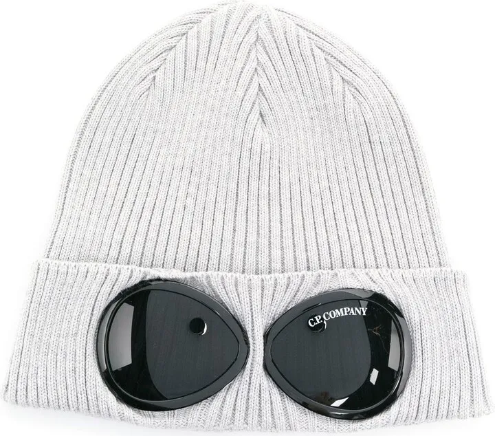 Goggles ribbed-knit beanie hat