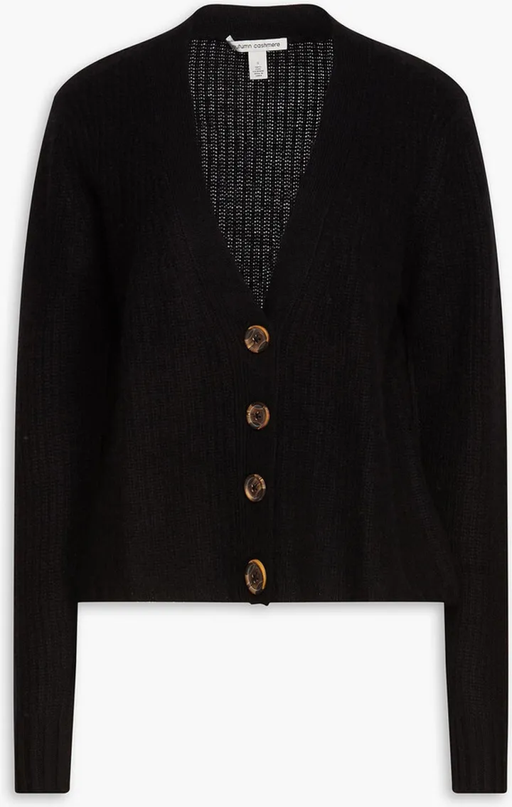 Ribbed cashmere cardigan