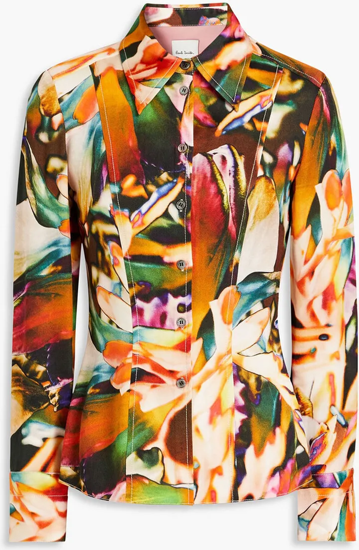 Printed satin shirt