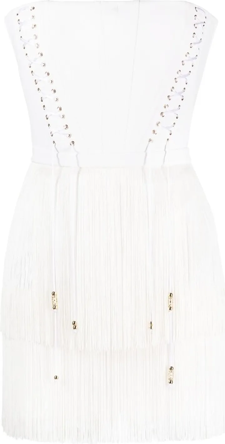 Lace-Up Fringed Dress