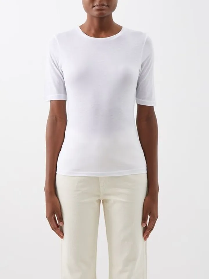 Round-neck Modal-blend T-shirt