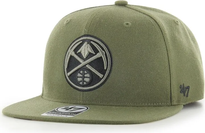 Men's '47 Brand Olive Denver Nuggets Ballpark Camo Captain Snapback Hat
