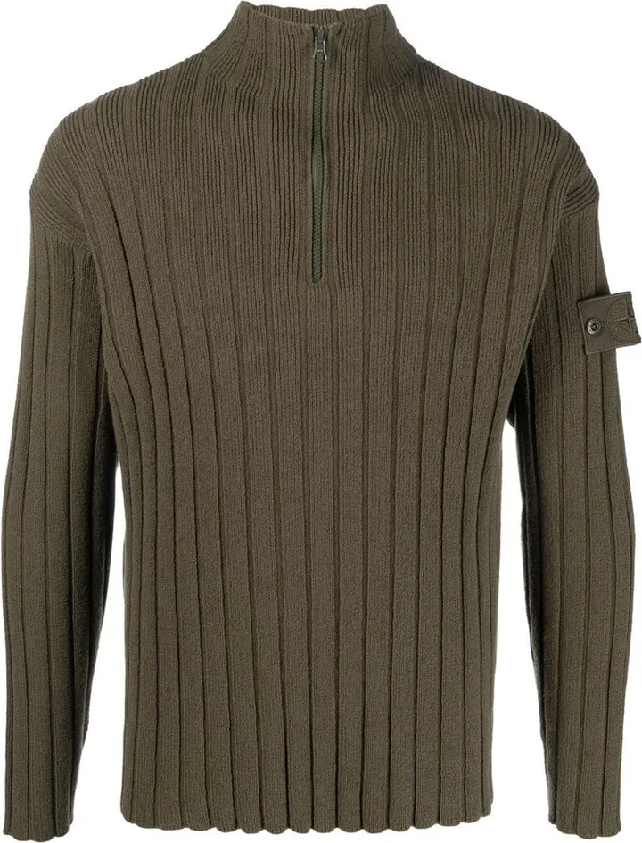 Ribbed-Knit Quarter-Zip Jumper