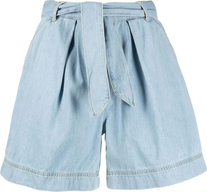 Belted Denim Shorts