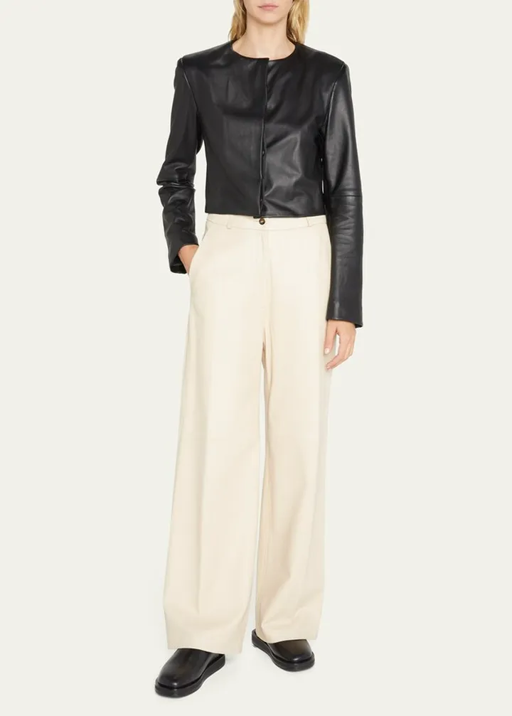 Noro Wide-Leg Leather Pants
