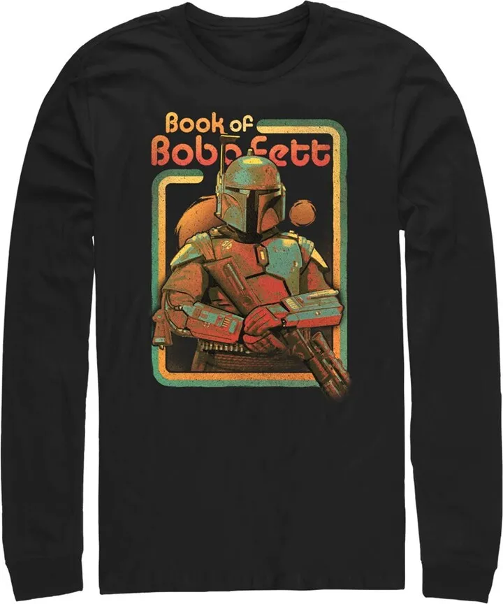 Men's Star Wars: The Book of Boba Fett Retro Portrait Long Sleeve Shirt - Black - Medium