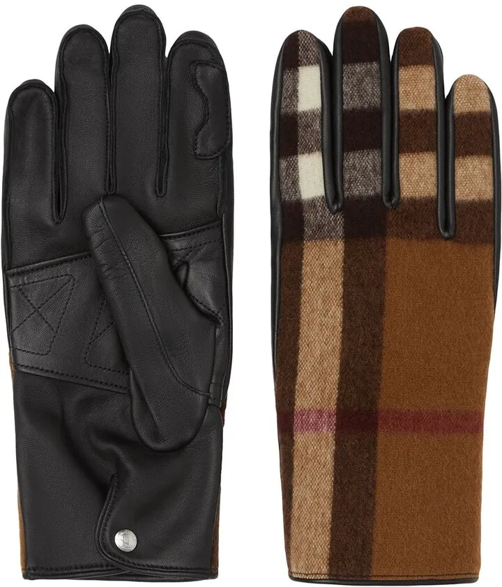 Check-Pattern Gloves