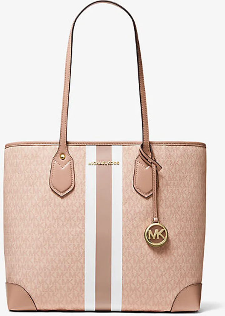 Eva Large Logo Stripe Tote Bag