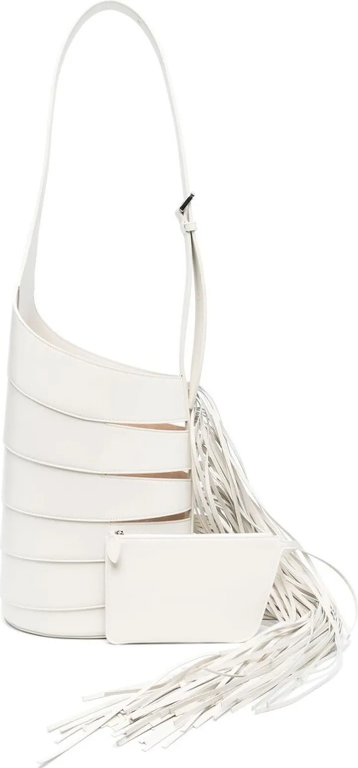 ALAÏA- Babel Leather Fringed Shoulder Bag