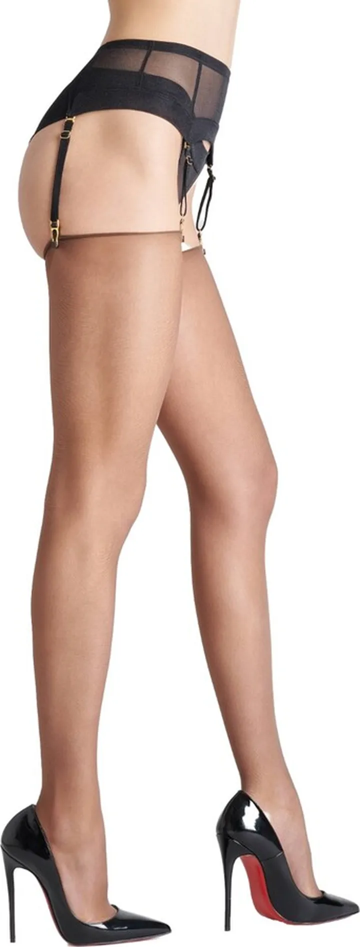 MAISON CLOSE - Cut & Curled Sheer Stockings - 20D - Brown