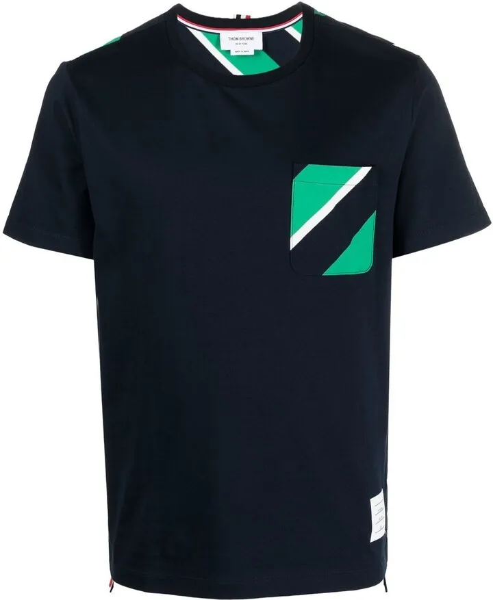 stripe-pattern crew-neck T-shirt