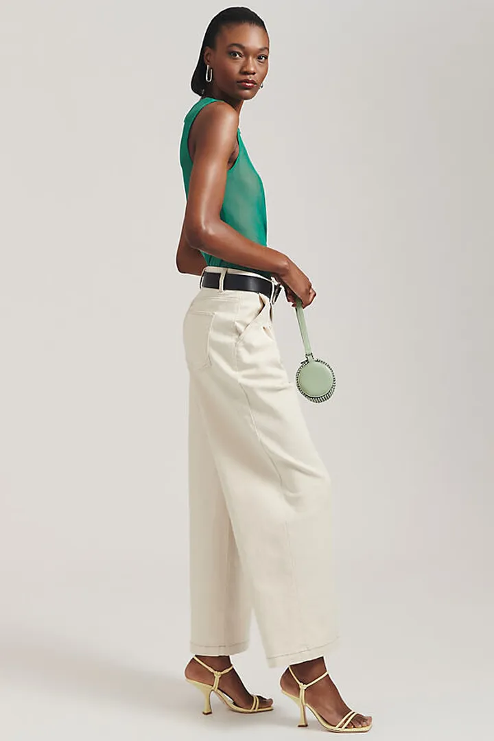Bagatelle Cropped Wide-Leg Trousers Beige