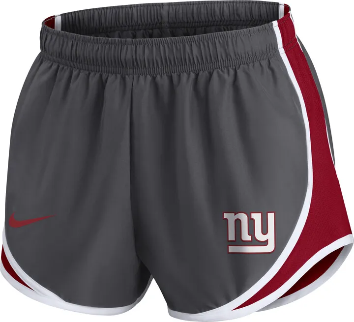 Nike Women's Dri-FIT Logo Tempo (NFL New York Giants) Shorts in Grey