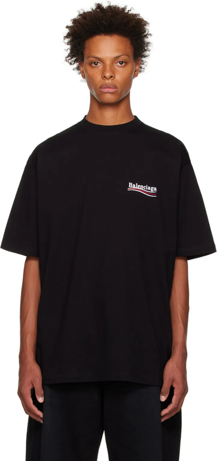 Balenciaga Black Political Campaign T-Shirt