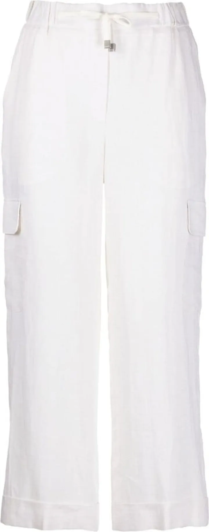 High-Waisted Linen Cropped Trousers