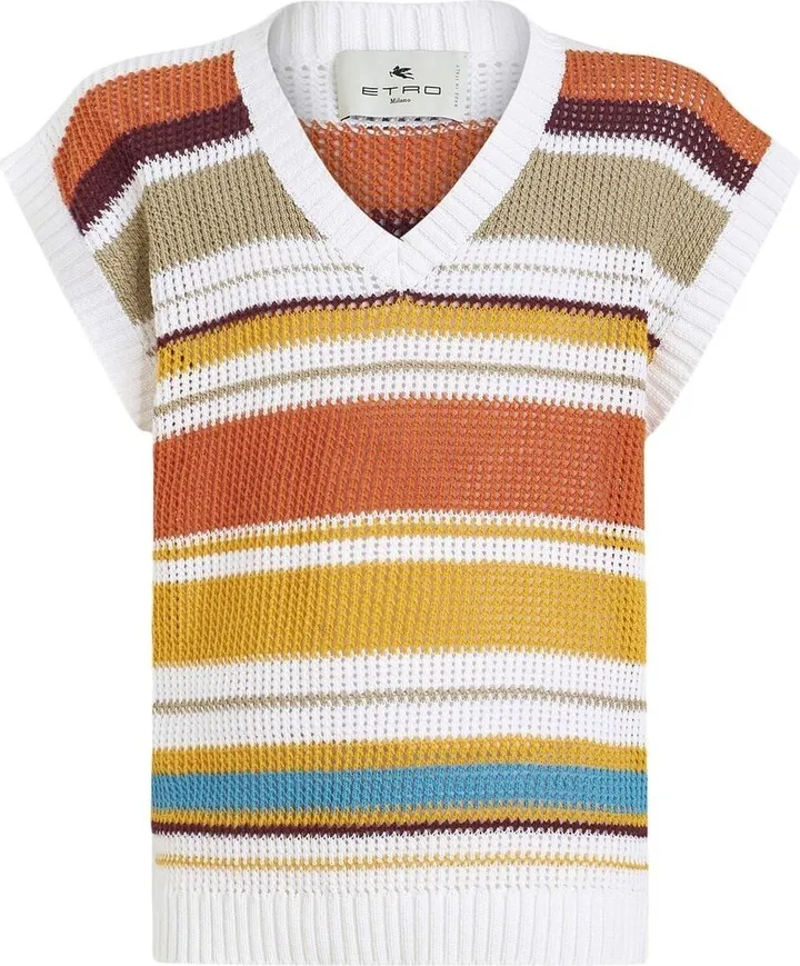 ETRO- Striped Knitted Sleeveless Jumper