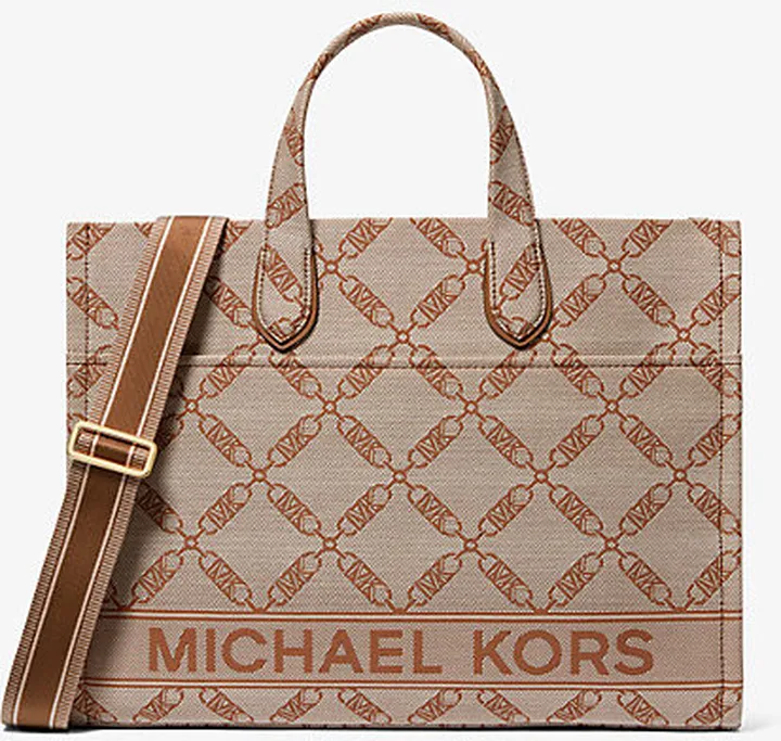 Gigi Large Empire Logo Jacquard Tote Bag