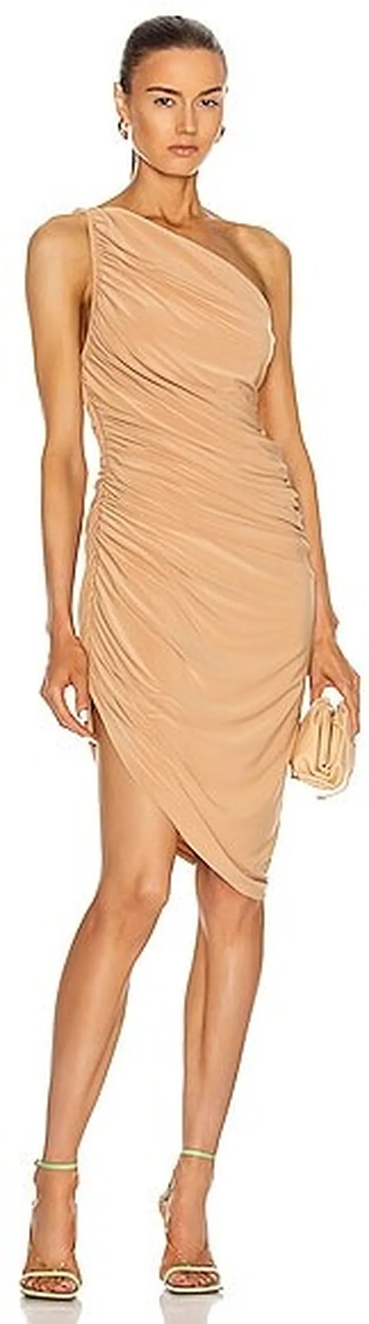 Norma Kamali Diana Mini Dress in Nude