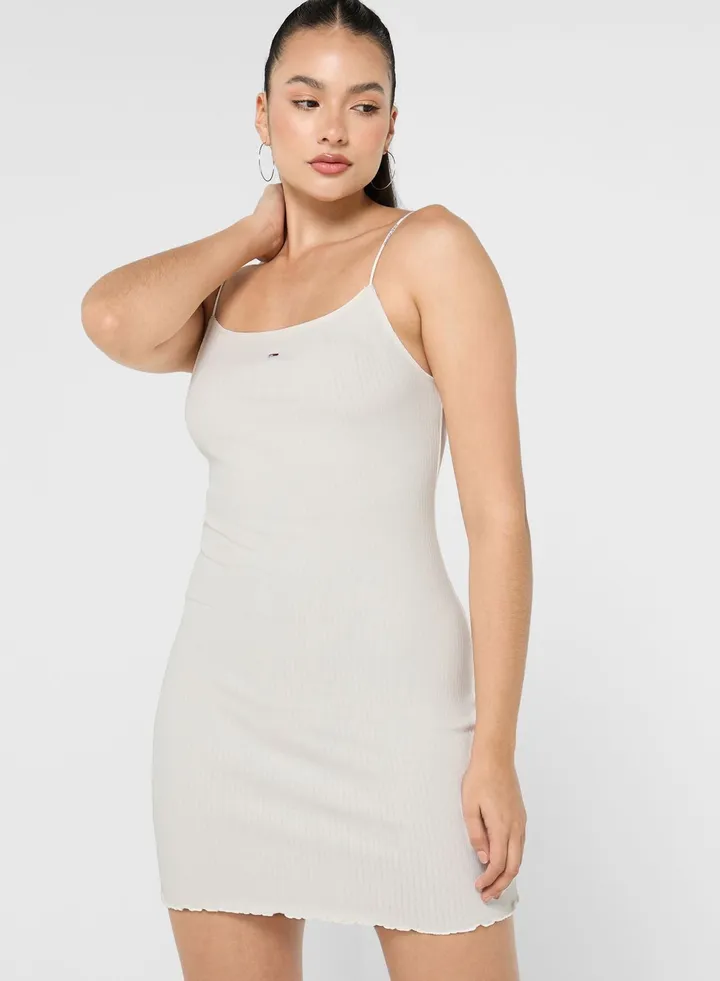 Strappy Ribbed Knitted Dress