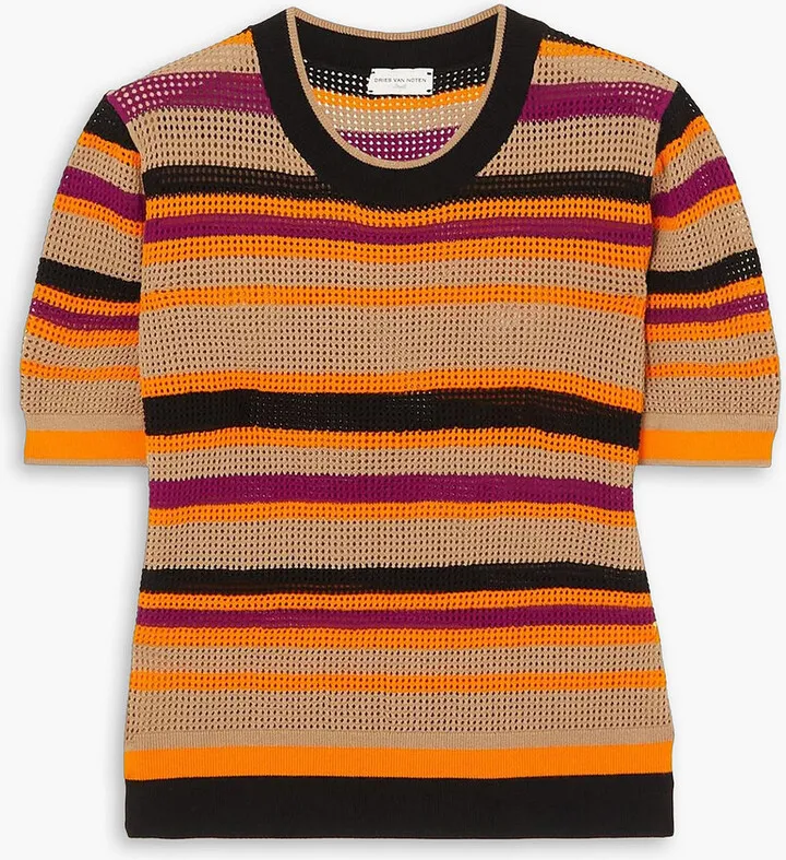 Striped mesh T-shirt