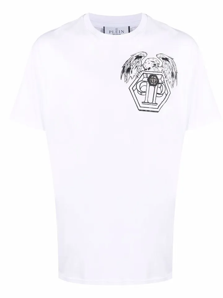 Hexagon eagle logo-print T-shirt