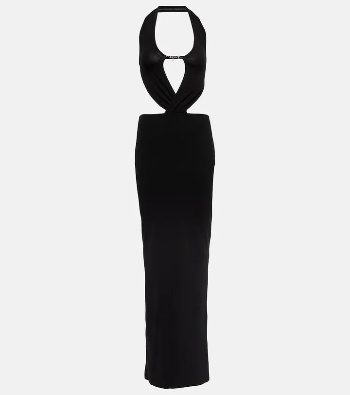 Chain-detail cutout maxi dress