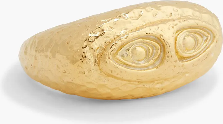 Hammered gold-plated ring
