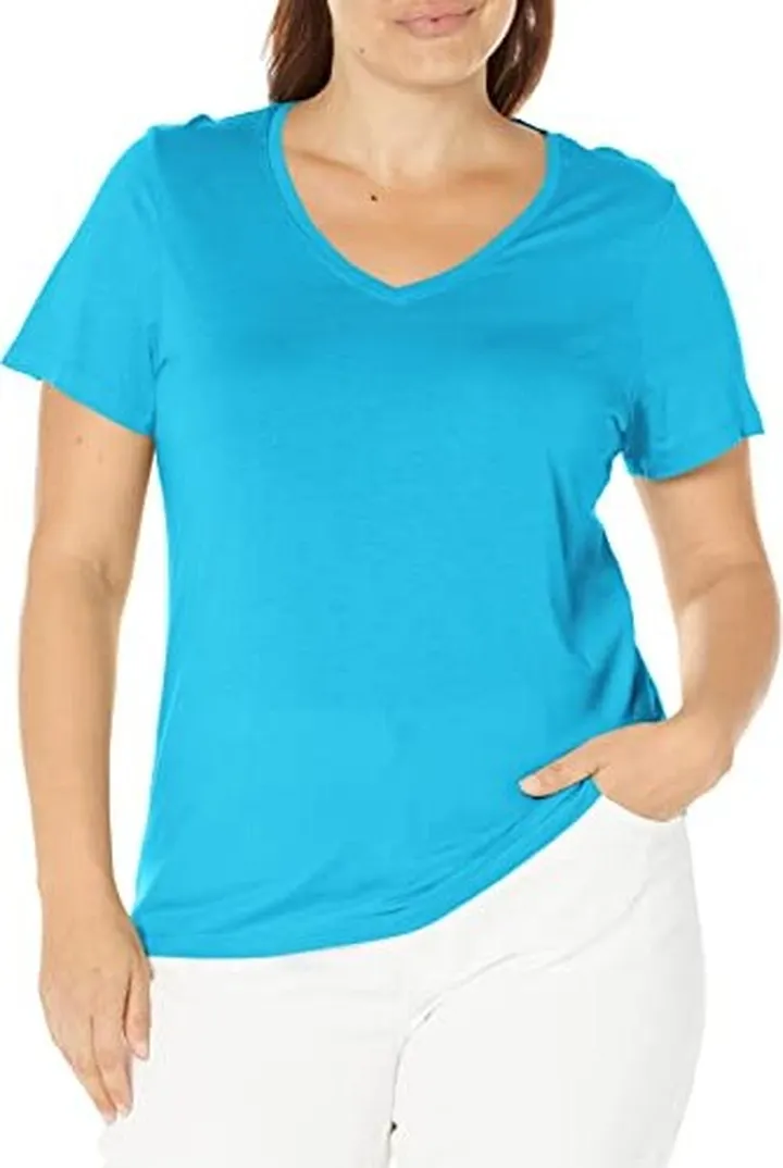 HUE Womens Short Sleeve V-neck Sleep Tee Pajama Top