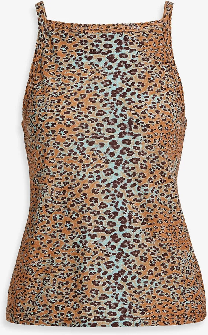 Sidney leopard-print cotton-jersey tank