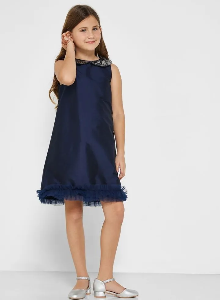 Sequin Collared Partywear Dress