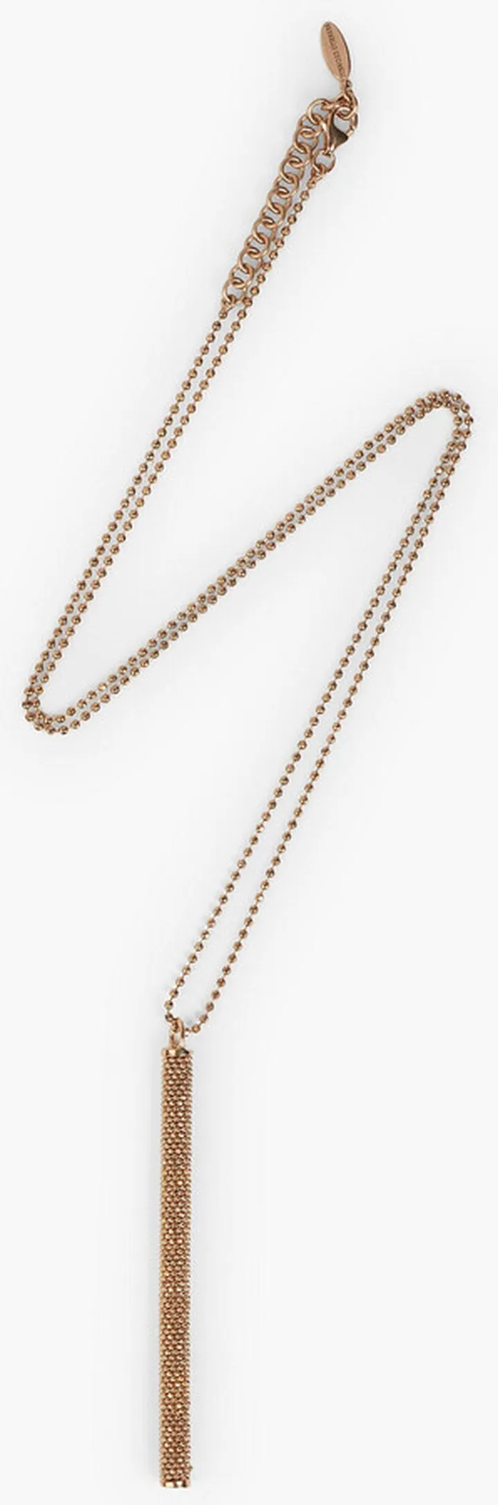 Rose gold-tone beaded necklace