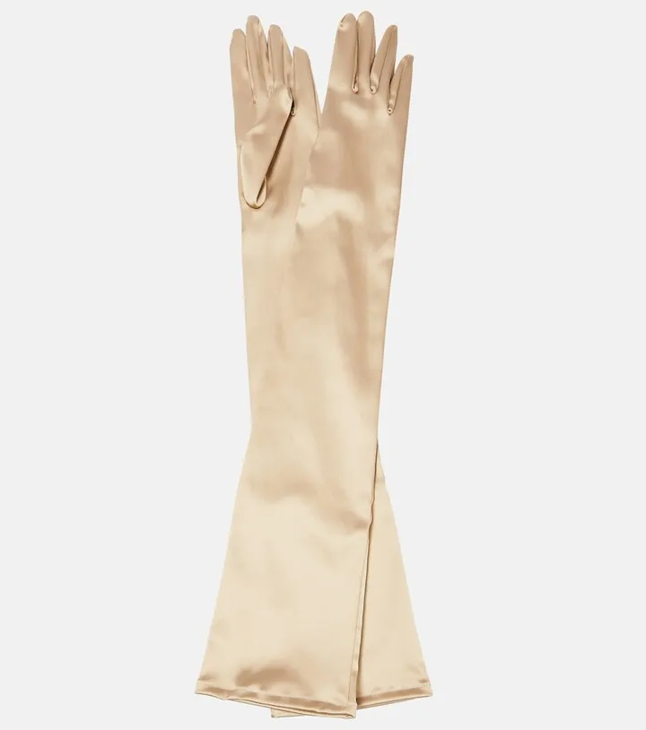 x Kim long tulle gloves