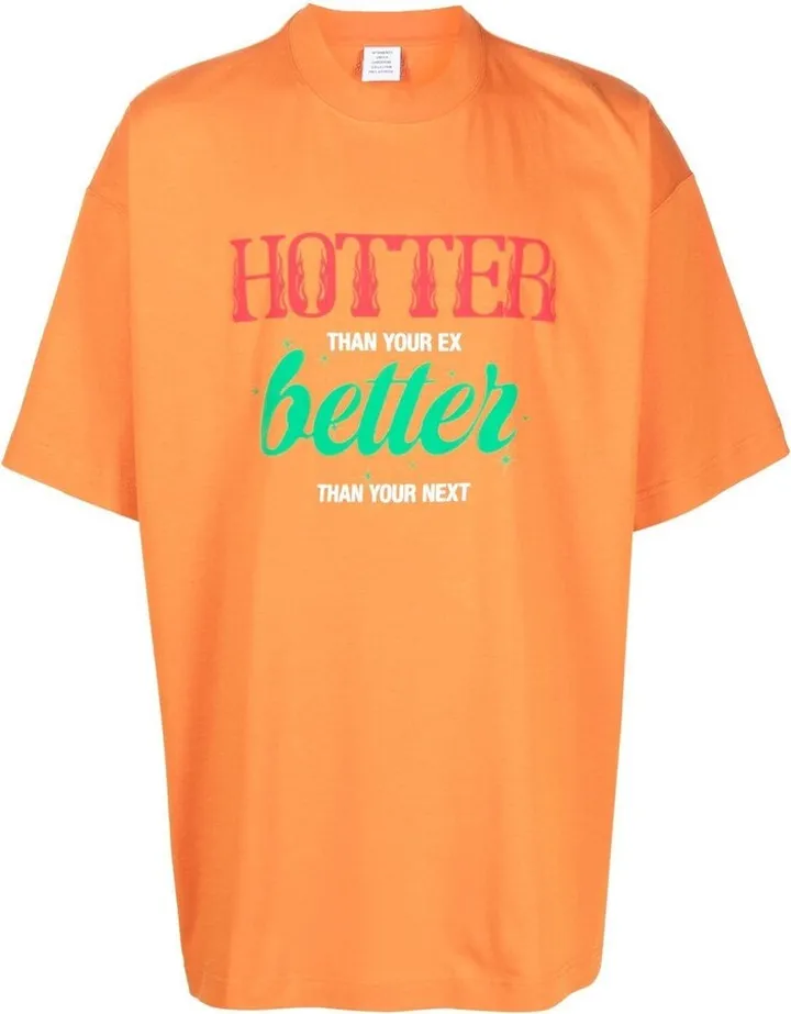 slogan-print short-sleeved T-shirt