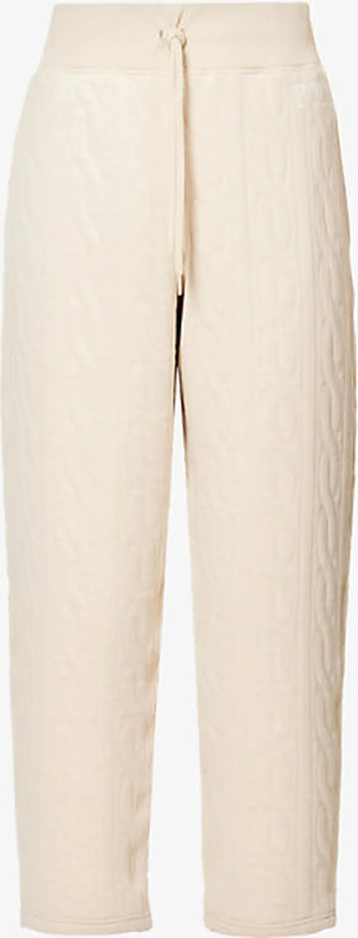 Polo Ralph auren Womens Cream Quilted ogo-embroidered Cotton-blend Jogging Bottoms