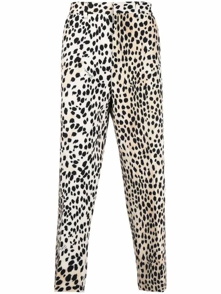 Leopard-Print Cropped Trousers