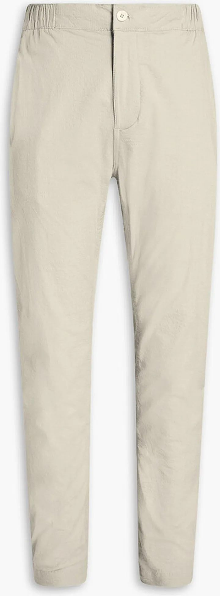 Tapered cotton-blend seersucker pants