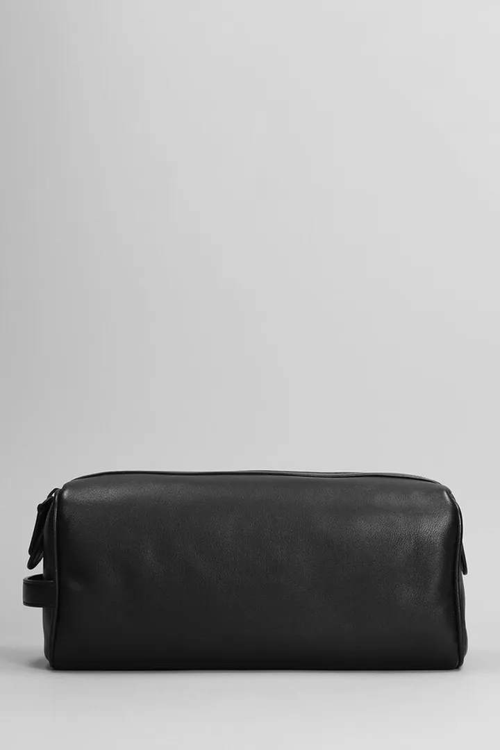 Hand Bag In Black Leather