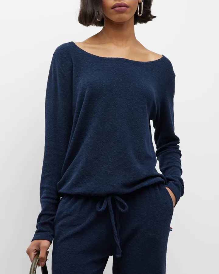 Loop Terry Off-Shoulder Top