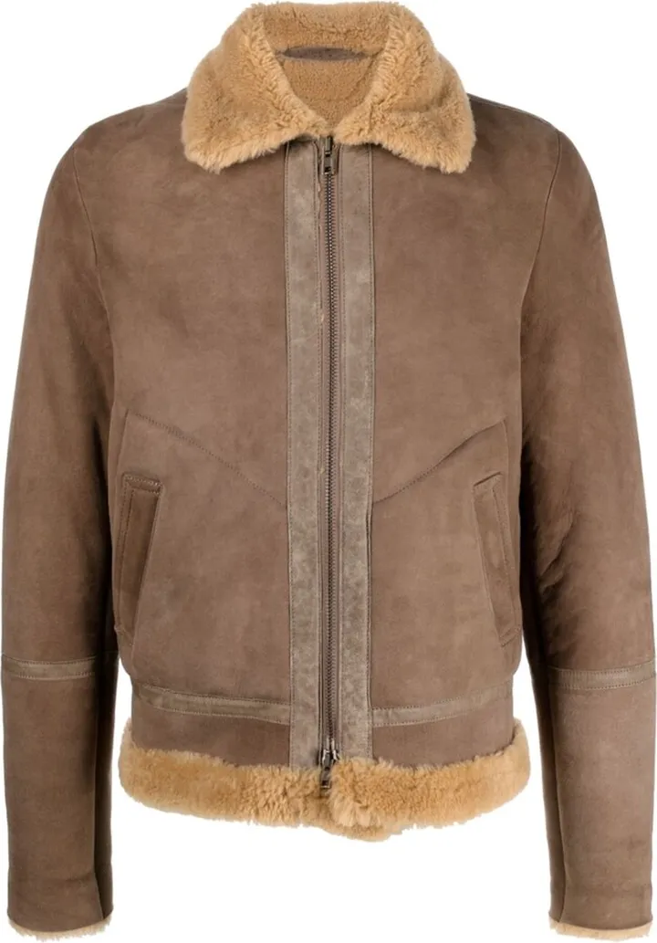 Shearling-Lined Suede Jacket