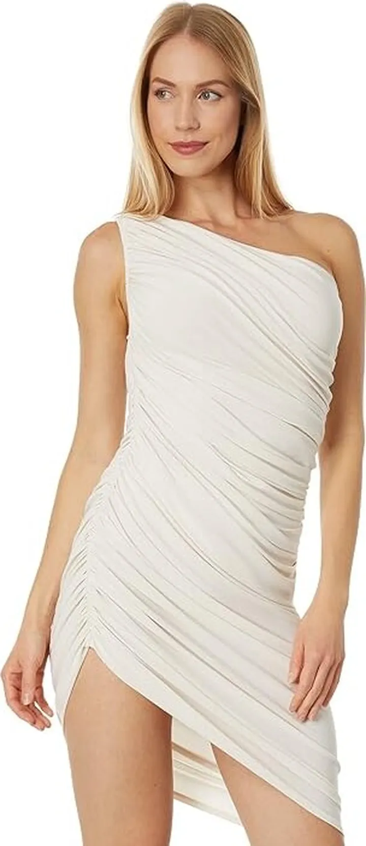 Norma Kamali Diana Mini Dress (Bone) Women's Clothing