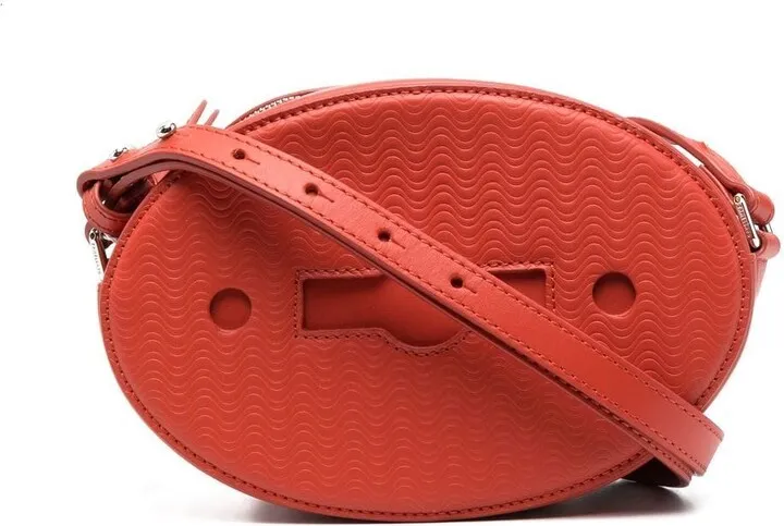 Oval Leather Cross-Body Bag