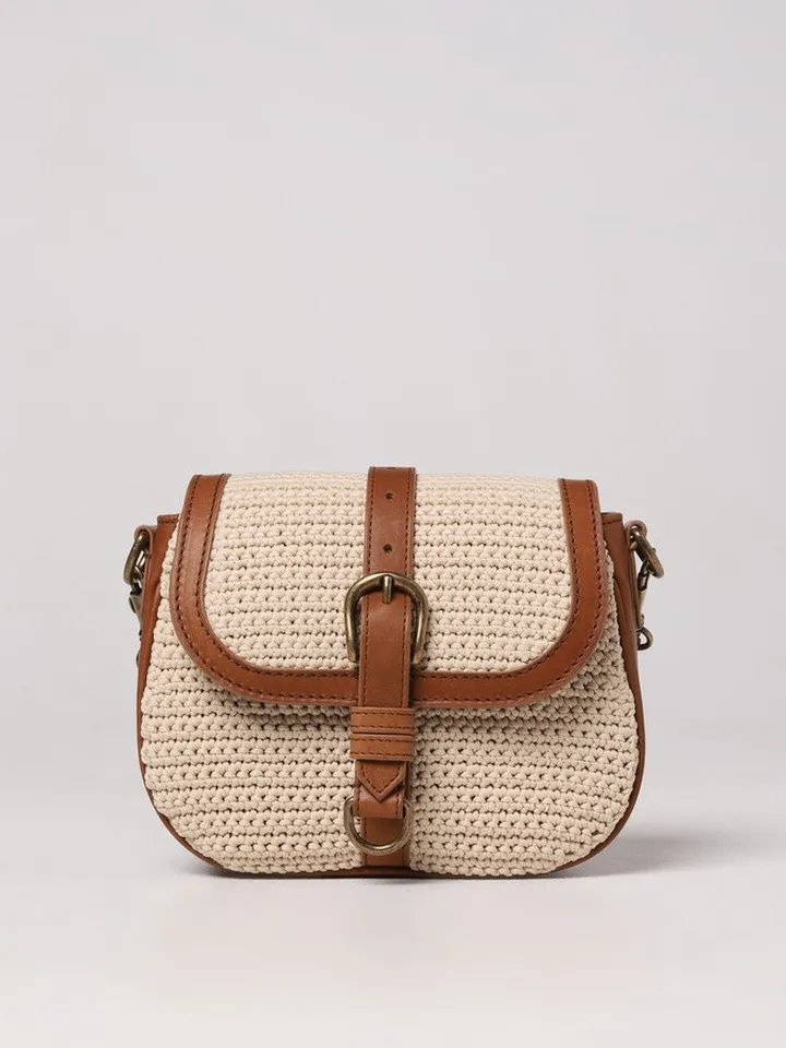 Francis Golden Goose bag in leather and crochet fabric