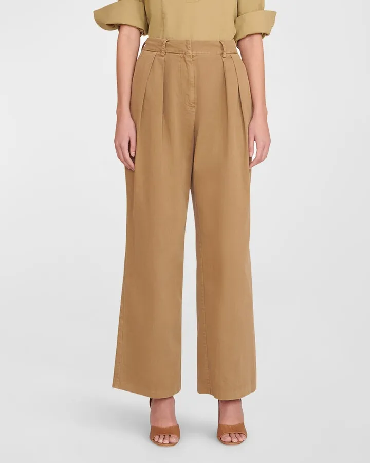 Luisa Pleated Wide-Leg Pants