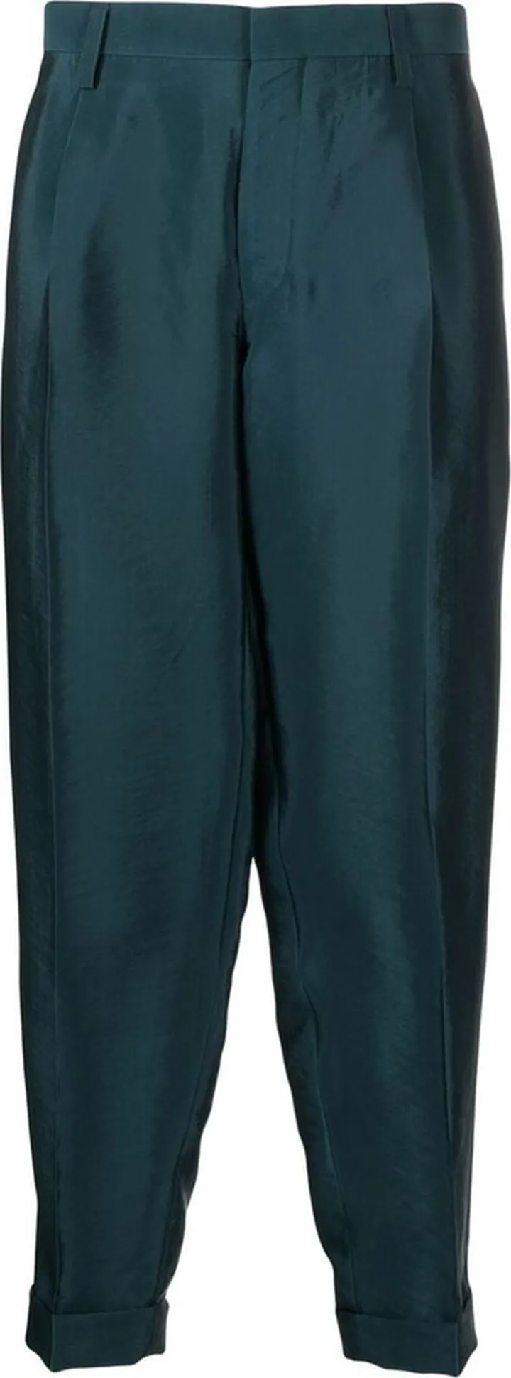 Cropped Tapered-Leg Suit Trousers