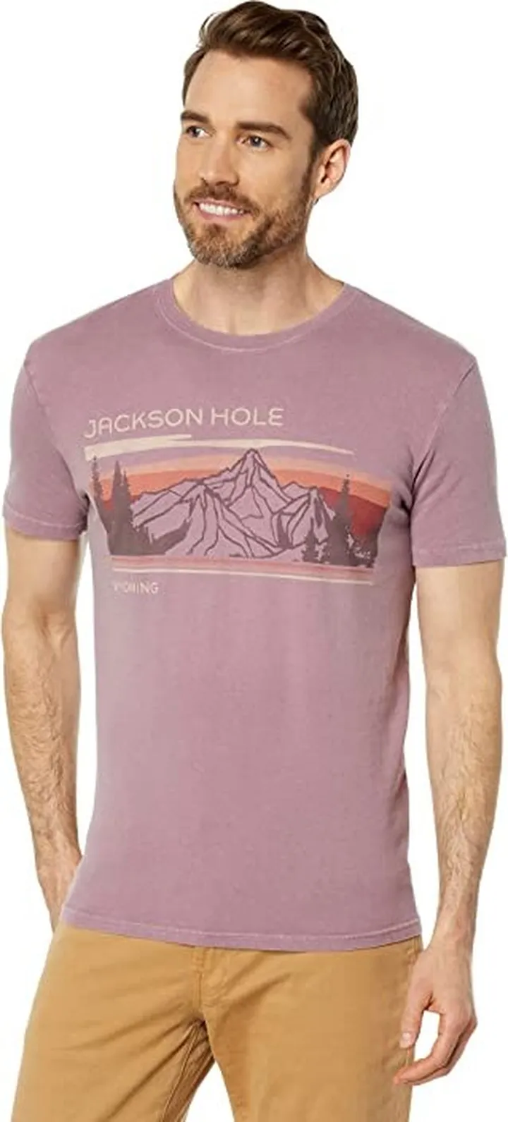 Lucky Brand Retro Mountains Graphic Tee (Elderberry) Men's T Shirt