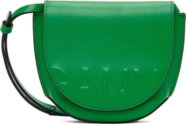 GANNI Green Nano Banner Saddle Bag