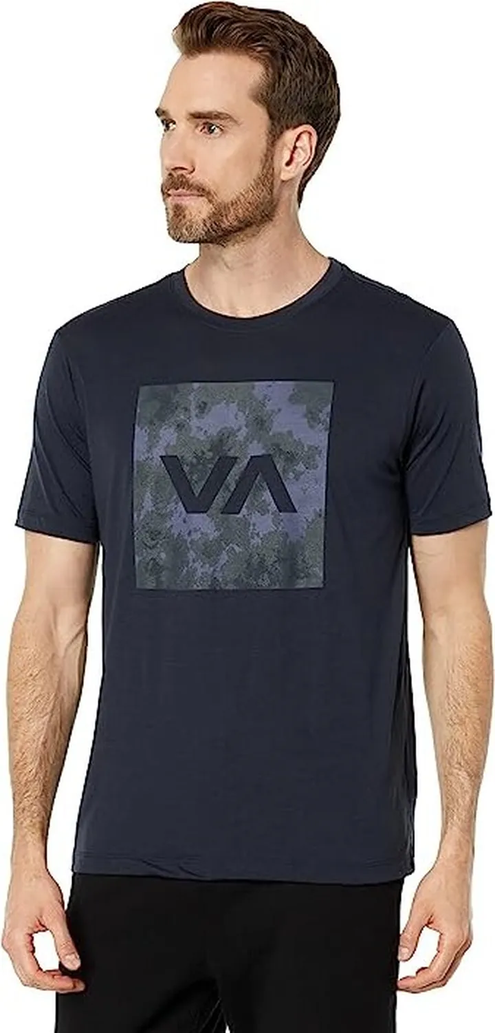 RVCA VA Box Fill Purps Dye Short Sleeve Tee (Navy) Men's Clothing