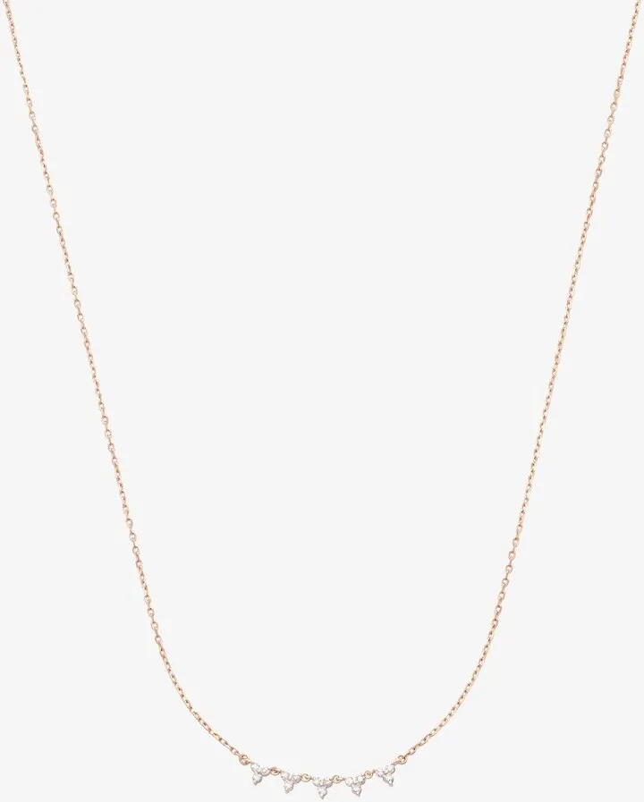 14K Yellow Gold Quarter Diamond Necklace