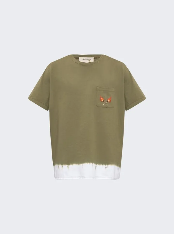 Victor Embroidered Crewneck T-shirt Green