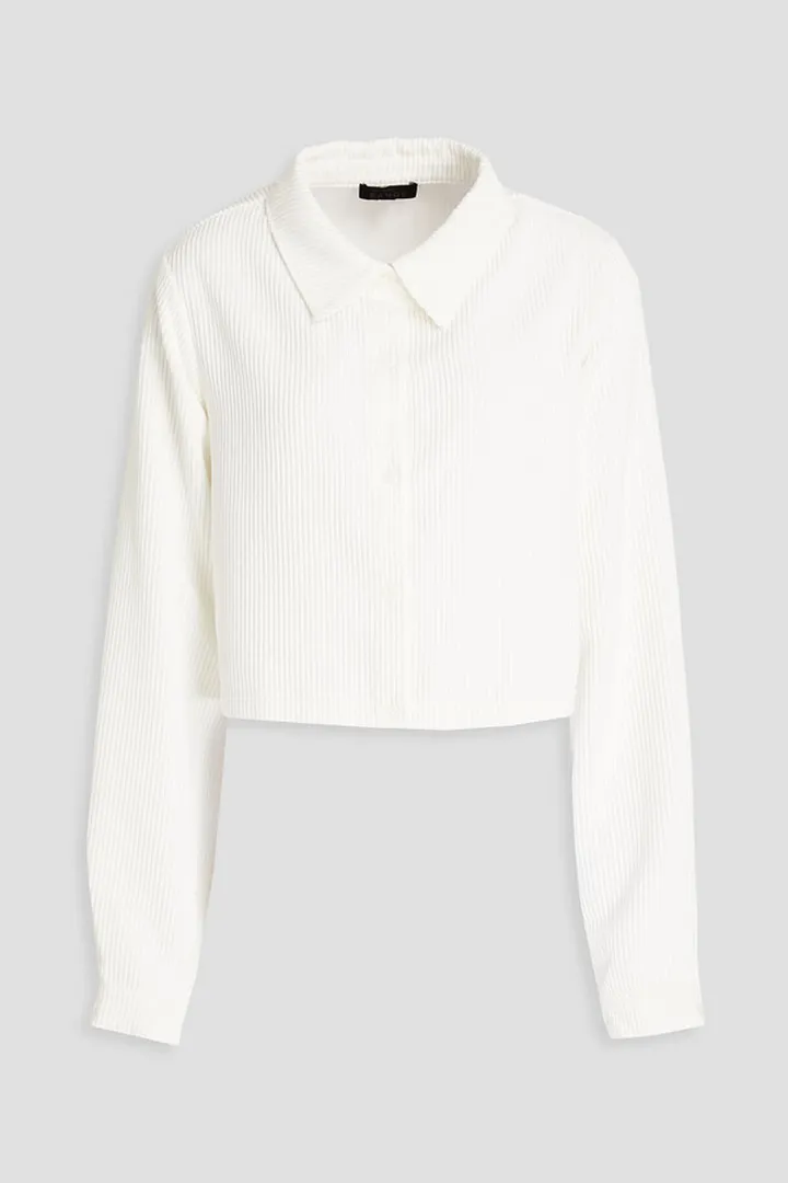Cropped corduroy polo shirt